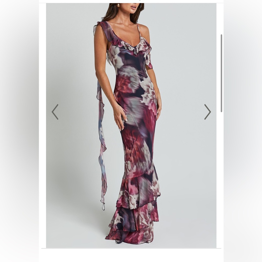 Showpo Riley Maxi Dress Ruffle Dress Mariache Rose